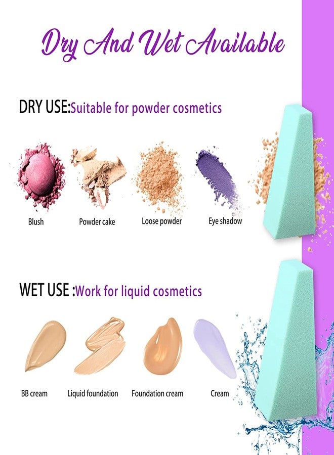 NETXE 48 pcs Triangle Shape Makeup Sponge for Powder Makeup Puff Wet and Dry cosmetic sponges wedge for concealer foundation powder applicator for face eye(multicolour) (Pack of 48) - Image 5