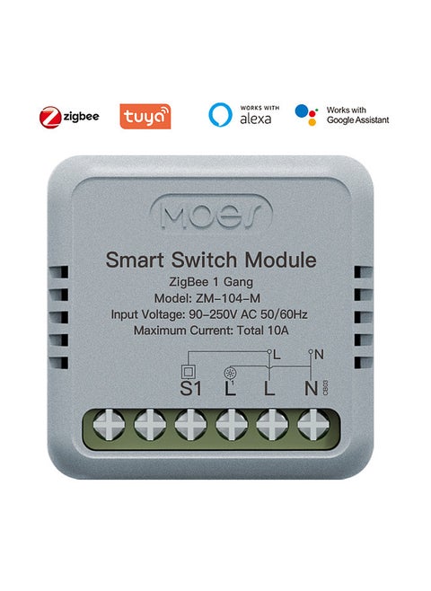Tuya ZigBee Intelligent Switch Module Portable Home Automation DIY Breaker Timing Control Voice Control Switch Compatible with Google Home and  Alexa