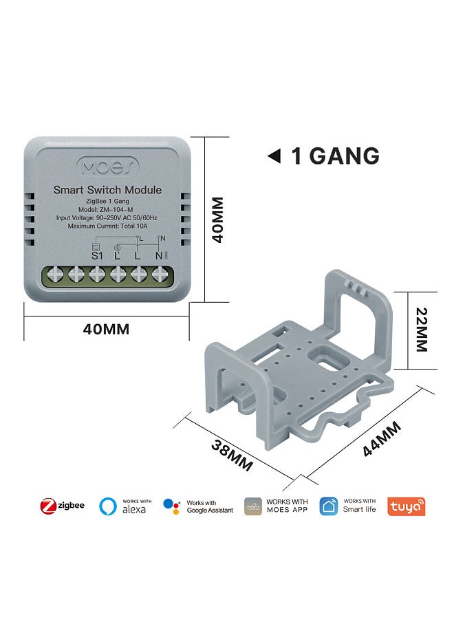 Tuya ZigBee Intelligent Switch Module Portable Home Automation DIY Breaker Timing Control Voice Control Switch Compatible with Google Home and  Alexa