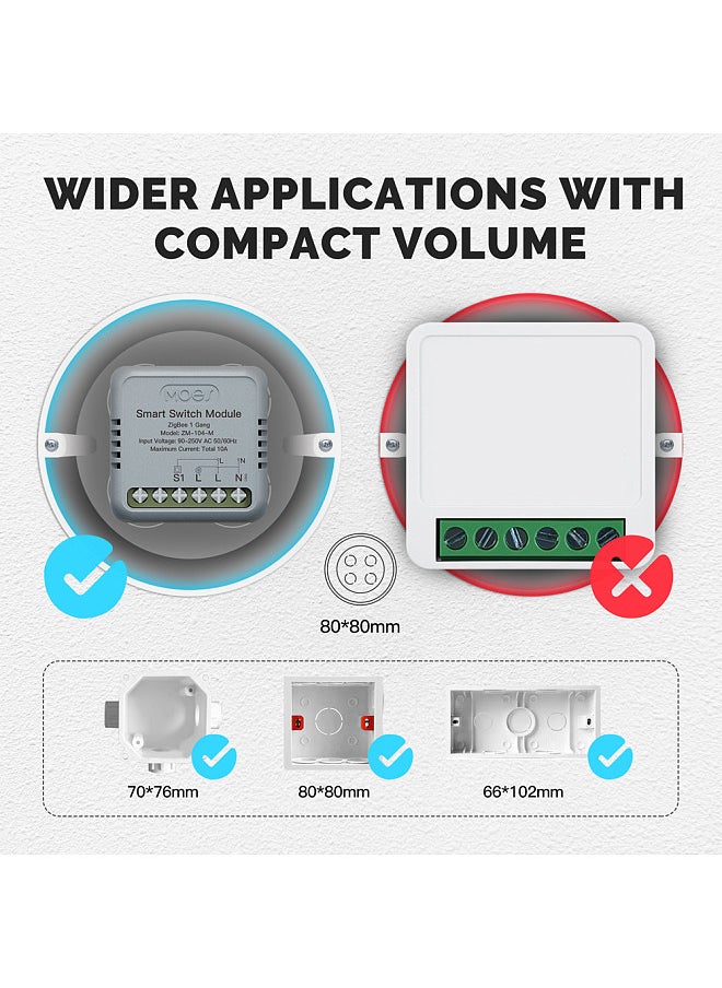 Tuya ZigBee Intelligent Switch Module Portable Home Automation DIY Breaker Timing Control Voice Control Switch Compatible with Google Home and  Alexa