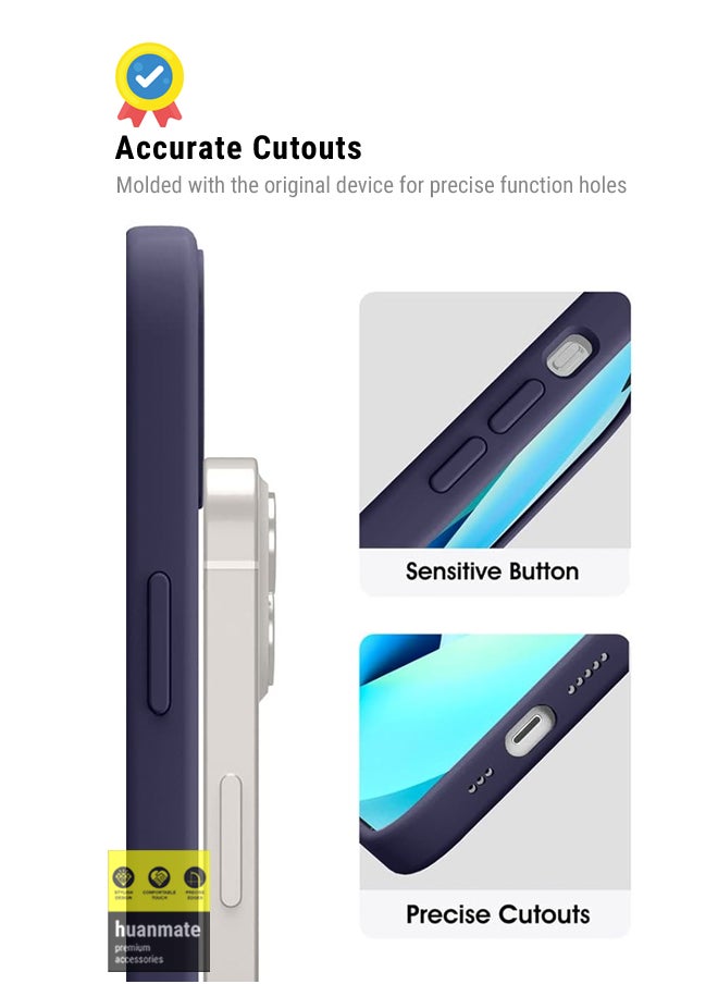 huanmate - Stylish Silicone Case Cover For Apple iPhone 15 Plus Dark Purple - Image 1