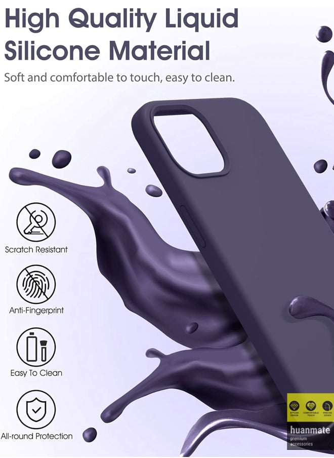 huanmate - Stylish Silicone Case Cover For Apple iPhone 15 Plus Dark Purple - Image 1