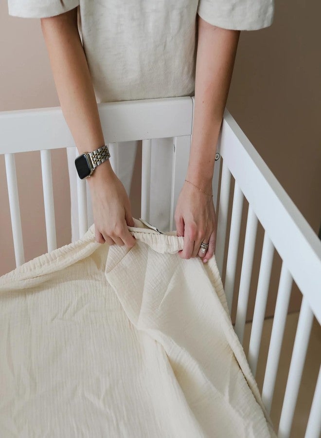 snuggle me® Organic Cotton Crib Sheet 2 Pack - Baby Crib Sheets Girl & Boy, 2 Neutral Shades, Silky-Soft, Breathable & Gentle, Fits Standard-Sized Cribs (52″ x 28″) - Image 4