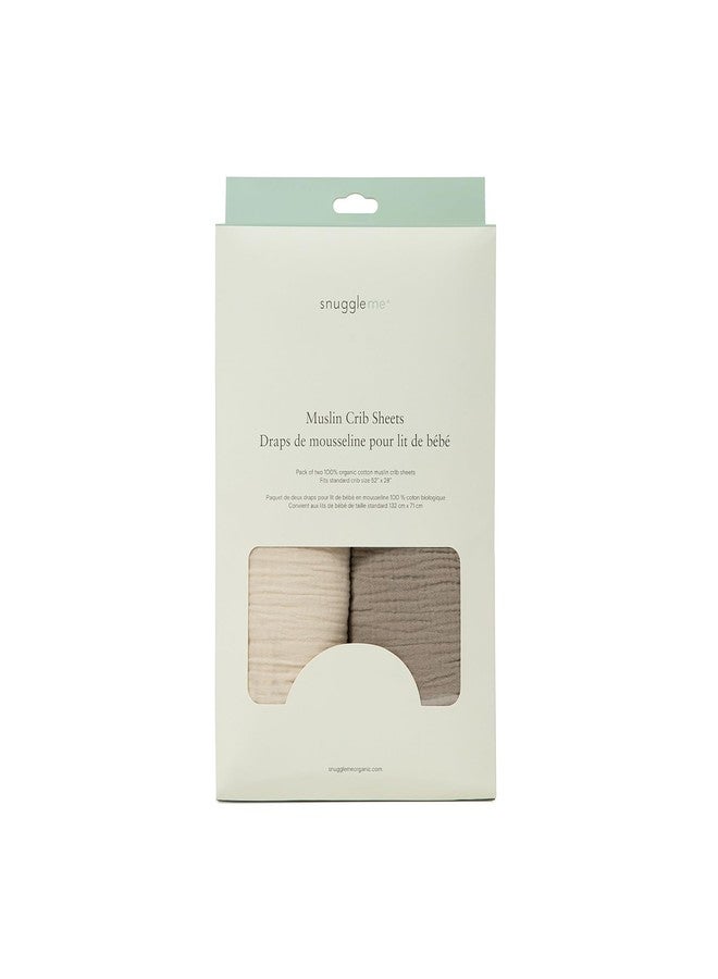 snuggle me® Organic Cotton Crib Sheet 2 Pack - Baby Crib Sheets Girl & Boy, 2 Neutral Shades, Silky-Soft, Breathable & Gentle, Fits Standard-Sized Cribs (52″ x 28″) - Image 2