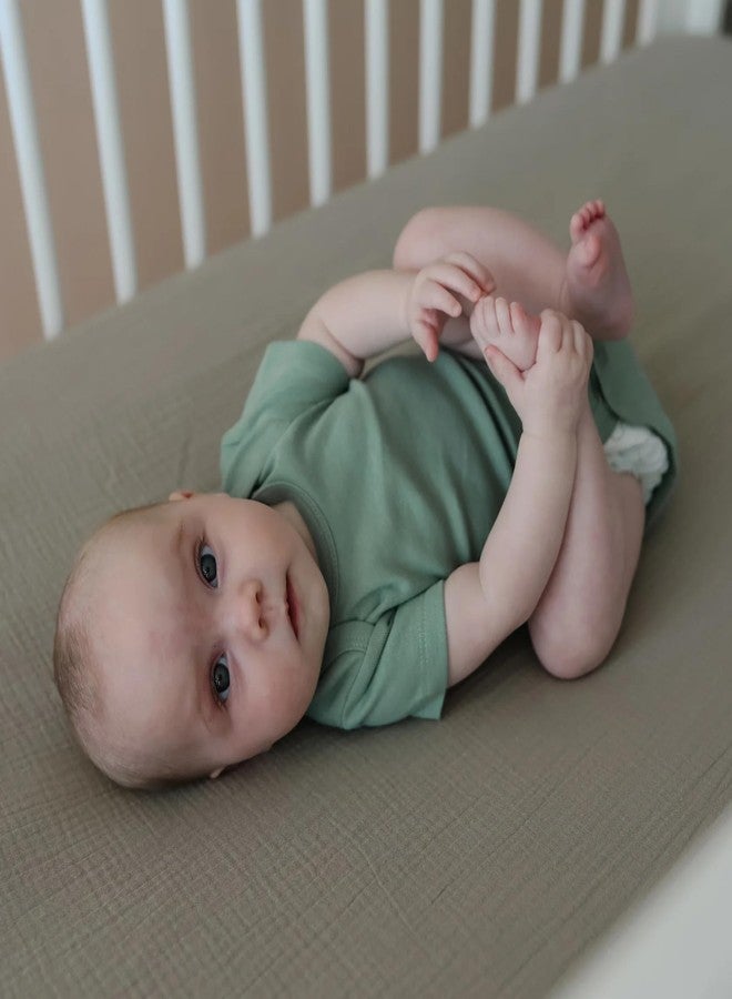 snuggle me® Organic Cotton Crib Sheet 2 Pack - Baby Crib Sheets Girl & Boy, 2 Neutral Shades, Silky-Soft, Breathable & Gentle, Fits Standard-Sized Cribs (52″ x 28″) - Image 5