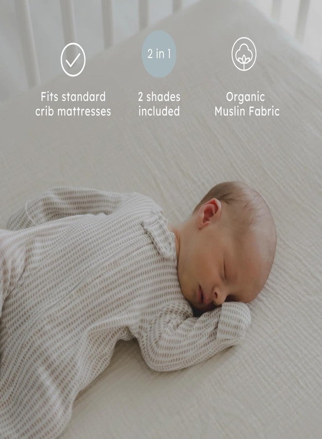 snuggle me® Organic Cotton Crib Sheet 2 Pack - Baby Crib Sheets Girl & Boy, 2 Neutral Shades, Silky-Soft, Breathable & Gentle, Fits Standard-Sized Cribs (52″ x 28″) - Image 3