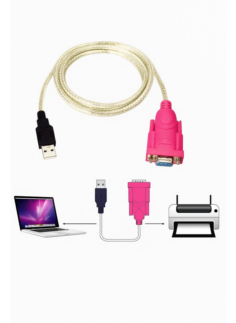 USB to RS232 1.5M Adapter Cable – Compatible with Windows 7, 10, Vista, XP, and 2000  - Image 2