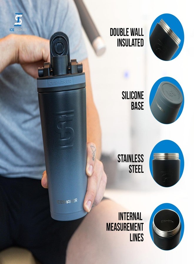 Ice Shaker Insulated Stainless Steel Shaker Bottle | 26oz, Grey Color Rush | Cold for 24+ Hours | Insulated Cup with Twist-on Agitator | Odor-Free Bottle for Shakes, Water, Smoothies, Cocktails - Image 2