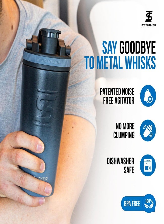Ice Shaker Insulated Stainless Steel Shaker Bottle | 26oz, Grey Color Rush | Cold for 24+ Hours | Insulated Cup with Twist-on Agitator | Odor-Free Bottle for Shakes, Water, Smoothies, Cocktails - Image 4
