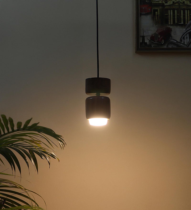 Green House 100% Handmade Sheesham Wood Hanging Light/Lamp for Bedroom/Living Area/Hall/Kitchen/Kids Room/6W Warm White German LED/1 Meter Wire/Brass Rivets/1 Year Replacement Warranty - Image 3