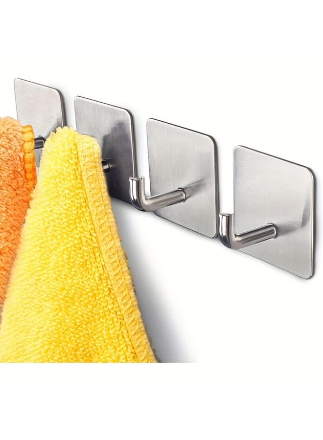 4 Packs Sleek Stainless Steel Adhesive Hooks Heavy Duty Waterproof Modern Minimalist Design - Image 3