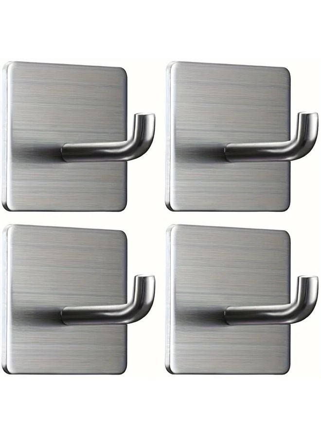 4 Packs Sleek Stainless Steel Adhesive Hooks Heavy Duty Waterproof Modern Minimalist Design - Image 5