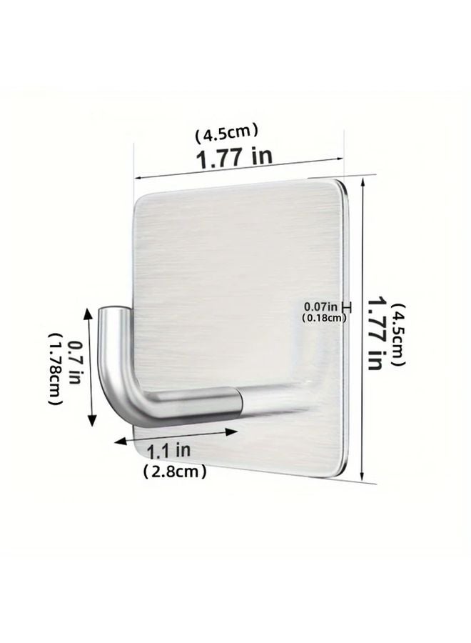 4 Packs Sleek Stainless Steel Adhesive Hooks Heavy Duty Waterproof Modern Minimalist Design - Image 4