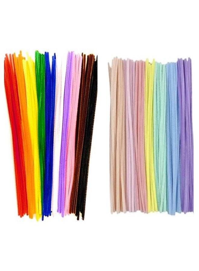 Aparonz Pipe Cleaners Craft,Chenille Stems for DIY Flowers, Limpia Pipas Fluffy Fuzzy Sticks for Gift Wrapping, Party Decorations (Regular+Pastel) - Image 1