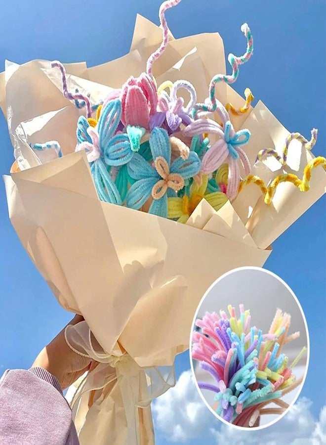 Aparonz Pipe Cleaners Craft,Chenille Stems for DIY Flowers, Limpia Pipas Fluffy Fuzzy Sticks for Gift Wrapping, Party Decorations (Regular+Pastel) - Image 3