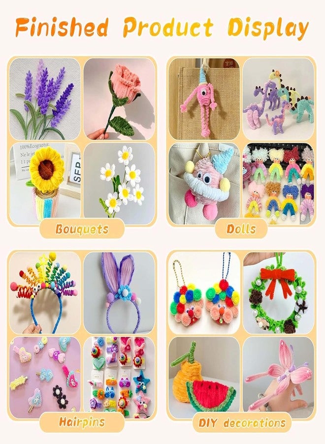 Aparonz Pipe Cleaners Craft,Chenille Stems for DIY Flowers, Limpia Pipas Fluffy Fuzzy Sticks for Gift Wrapping, Party Decorations (Regular+Pastel) - Image 2