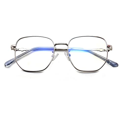 Peter Jones Square Medium Blue Light Blocking Computer Glasses for Men & Women | Zero Power UV400 Lenses | Lightweight Anti-Fatigue Eyewear for TV, Smartphones, and Tablets (Size Medium, AG240) - Image 1