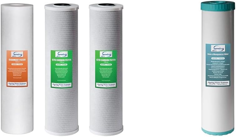 iSpring iSpring F3WGB32B 45 x 20 3Stage Whole House Water Filter Replacement Pack Set  Whole House Water Filter Cartridge Iron  Manganese Reducing Water Filter  - Image 1