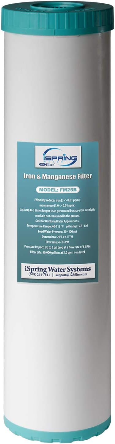 iSpring iSpring F3WGB32B 45 x 20 3Stage Whole House Water Filter Replacement Pack Set  Whole House Water Filter Cartridge Iron  Manganese Reducing Water Filter  - Image 5