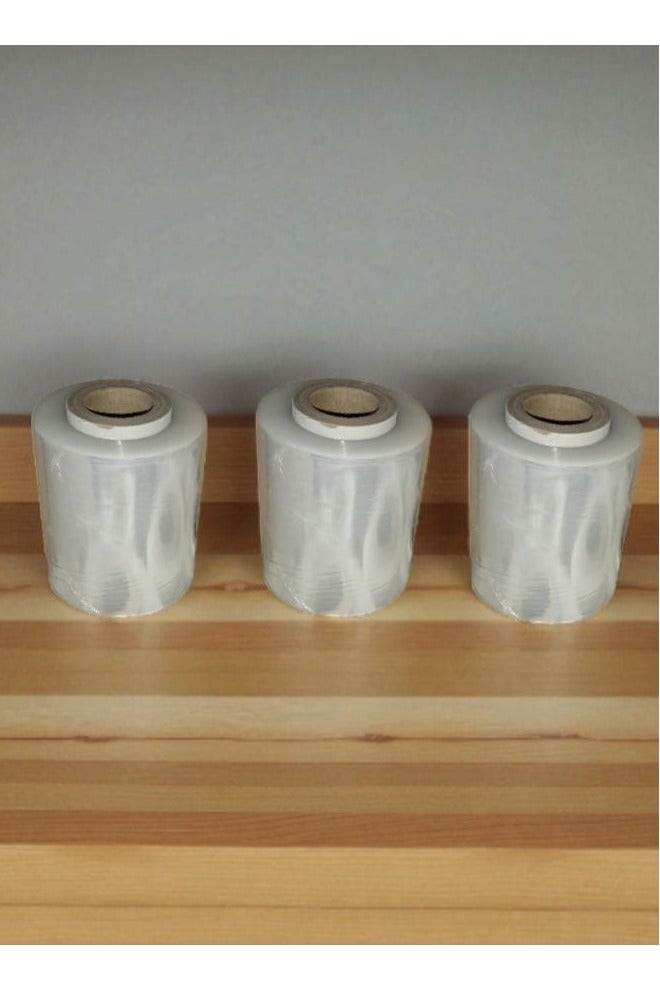 Generic 3 rolls of stretch wrap, transparent plastic, expandable, size 10*200  - Image 1