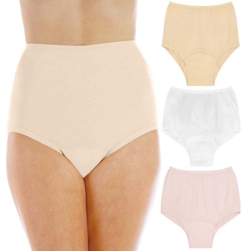 Wearever Womens Cotton Comfort Incontinence Panties for Bladder Control with Regular Absorbency Reusable Washable Leak Proof Underwear 150 ml Pack of 3 Pastel 1X Fits Hip Sizes 4344
