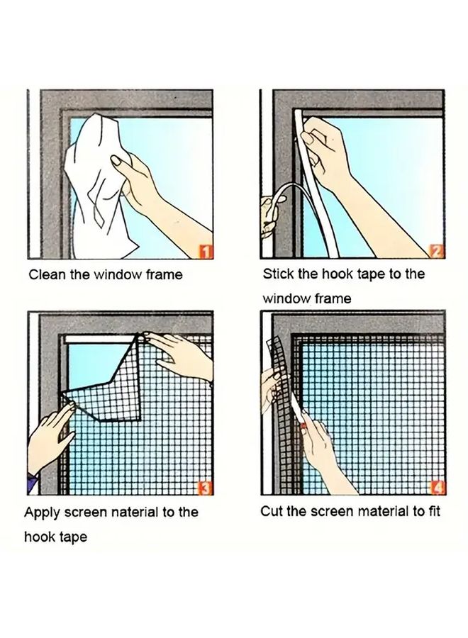 Easy Install Self Adhesive Mosquito Screen Kit Cut To Fit White Includes Replacement Corners For Bedroom Home Decor - Image 5