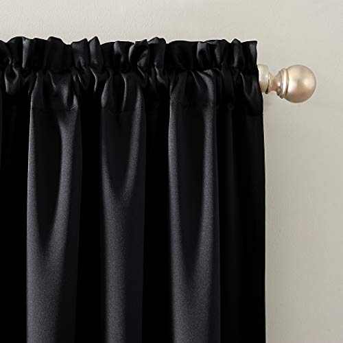 Sun Zero Oslo Theater Grade Extreme Total Blackout Rod Pocket Curtain Panel, 52" x 84", Black - Image 3