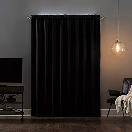 Sun Zero Oslo Theater Grade Extreme Total Blackout Rod Pocket Curtain Panel, 52" x 84", Black - Image 2