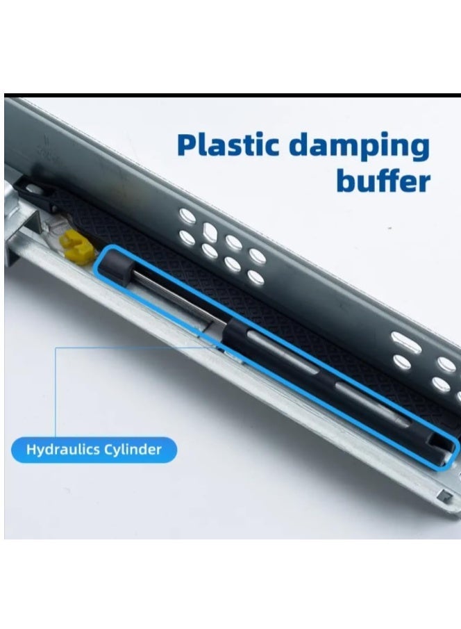 Woodex Undermount Bottom Soft Closing Drawer Rail Cabinet Three-Section Full-Pull Bottom-Mounted (50 CM), 1 PAIR (2 PCS) - Image 4