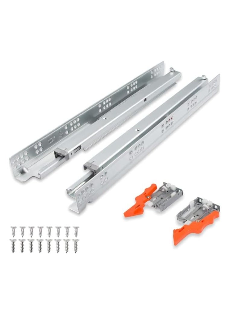 Woodex Undermount Bottom Soft Closing Drawer Rail Cabinet Three-Section Full-Pull Bottom-Mounted (50 CM), 1 PAIR (2 PCS) - Image 2