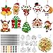 Dunzoom 30 Set Christmas Craft Kit Suncatchers Kit Christmas Tree Santa Gingerbread DIY Suncatchers Craft Kit Make Your Own Suncatcher Paint Sun Catcher Ornaments for Xmas Art Craft Painting Activity - Image 2