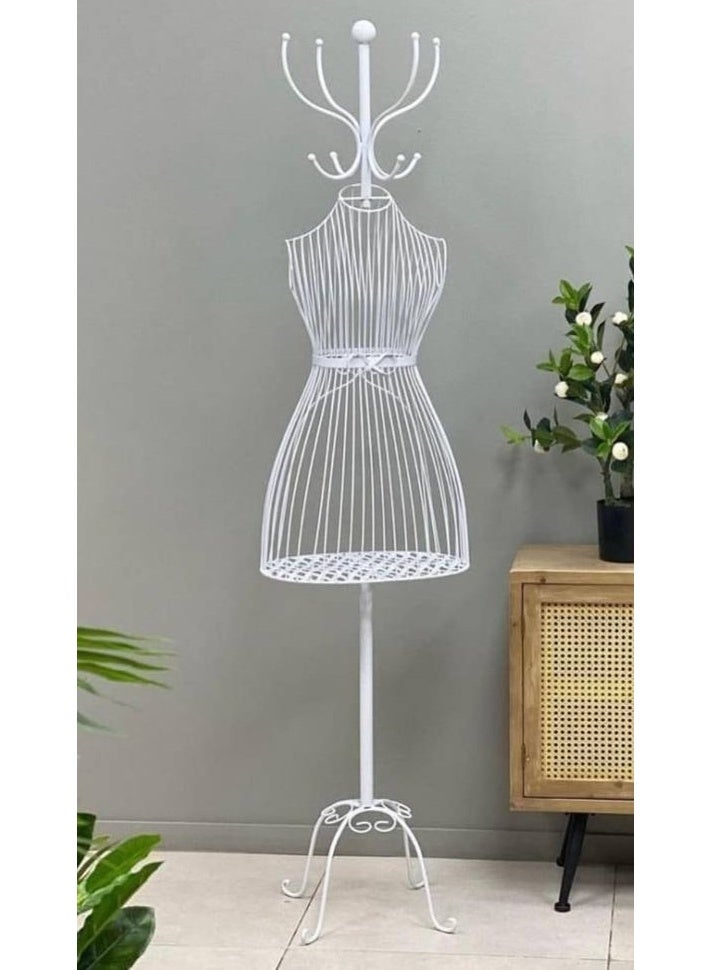 Half Length Iron Female Mannequin White 40x29x175cm