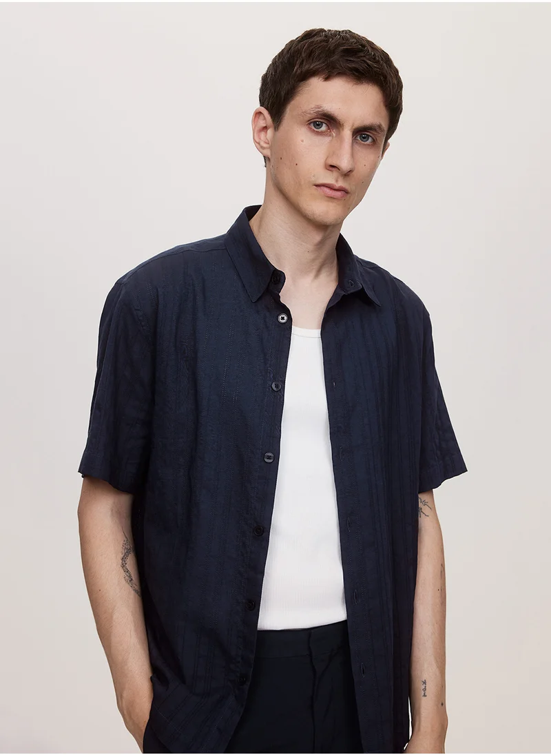 H&M Regular Fit Textured Shirt