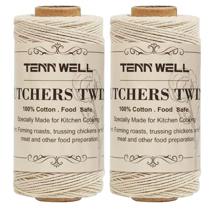 BUTCHERS STRING 3PLY 200M STRONG COTTON KITCHEN TWINE FOOD SAFE OVEN COOKING STRING FOR MEAT TRUSSING TYING CHICKEN ROASTING AND SAUSAGE MAKING BEIGE