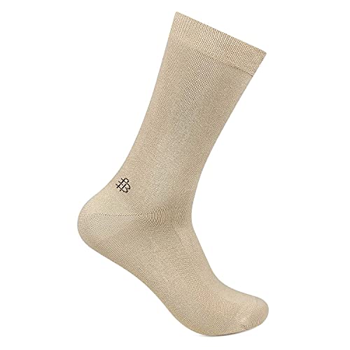 Bonjour Cotton Men Health Calf Length Socks - Beige, Free Size - Image 1
