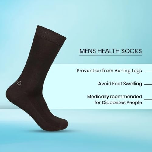Bonjour Cotton Men Health Calf Length Socks - Beige, Free Size - Image 4