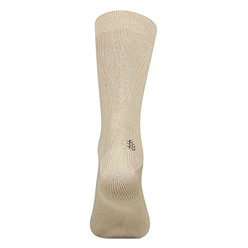 Bonjour Cotton Men Health Calf Length Socks - Beige, Free Size - Image 3
