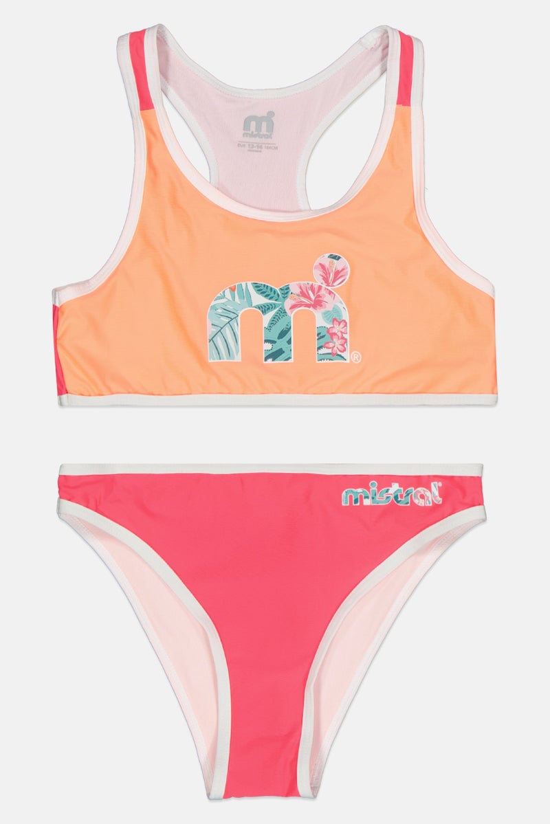 mistral Kids Girl 2 Pieces Graphic Print Bikini Top And Bottom, Multicolor - Image 1