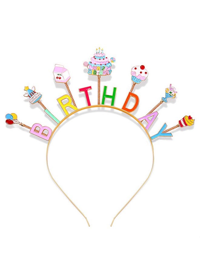 NVENF Birthday Headband, Happy Birthday Crown For Girls, Birthday Accessory (Pattern A), Adjustable, Multicolored - Image 1