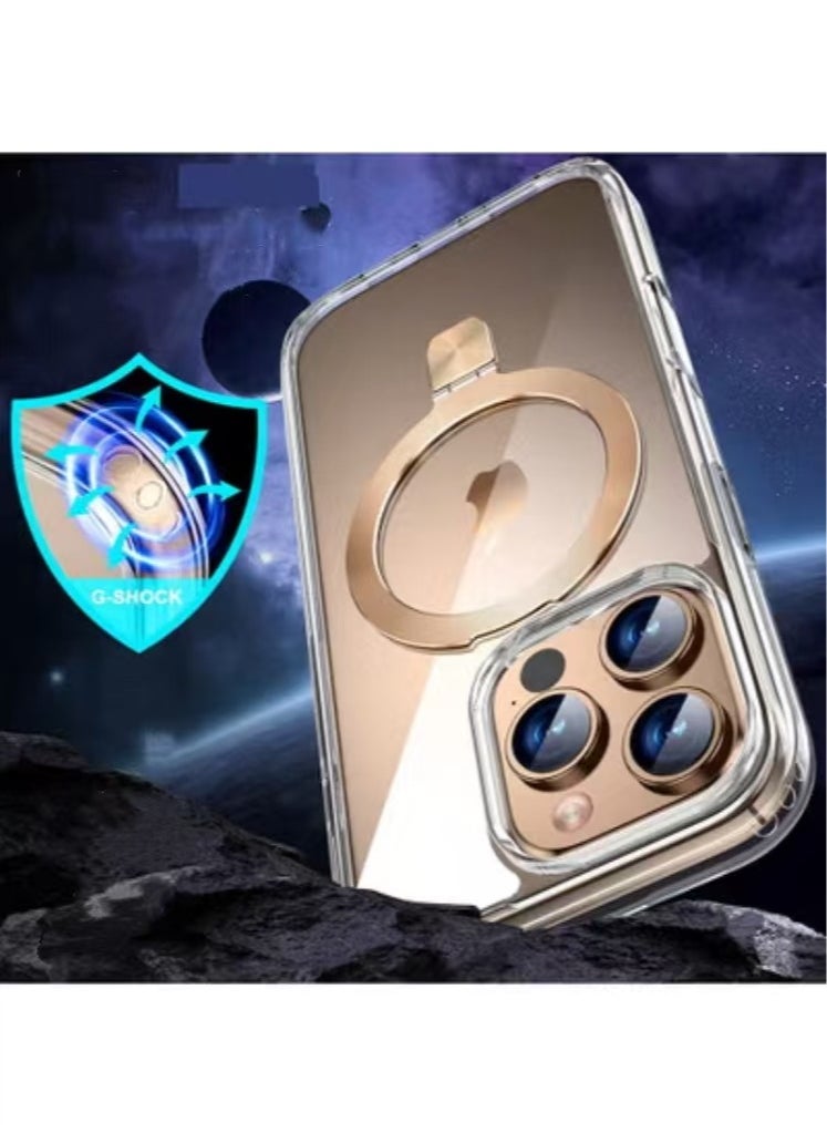 Captaintech iPhone 16 Pro Max Magsafe Case Foldable Ring,Strong Magnetic, Sturdy u0026 Versatile Stand,Grade Drop Protection,iPhone 16 Pro Max Magnetic Stand Cover Anti-Fingerprint Anti-Scratch Clear  - Image 2