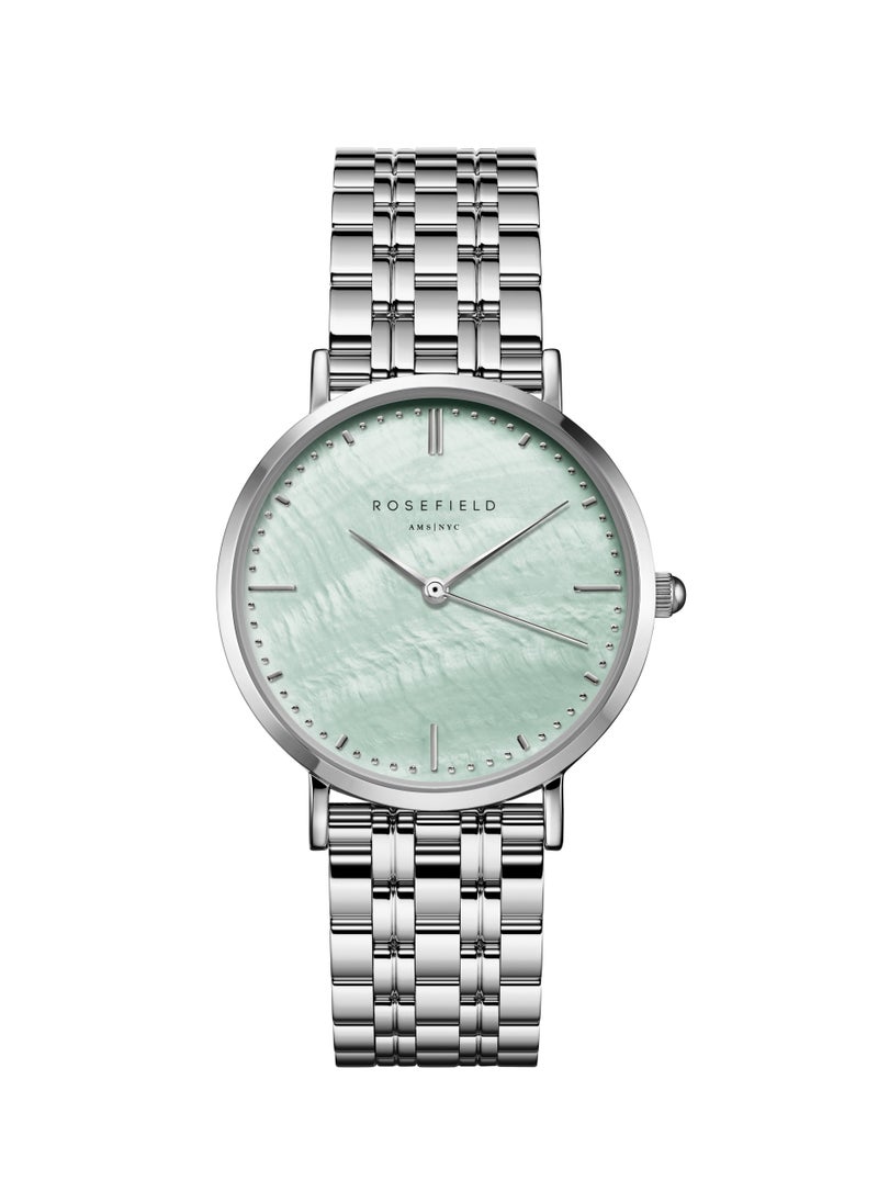 RoseField Rosefield Upper East Side Green Pearl Silver Women Watch - UGSSS-U38  - Image 1