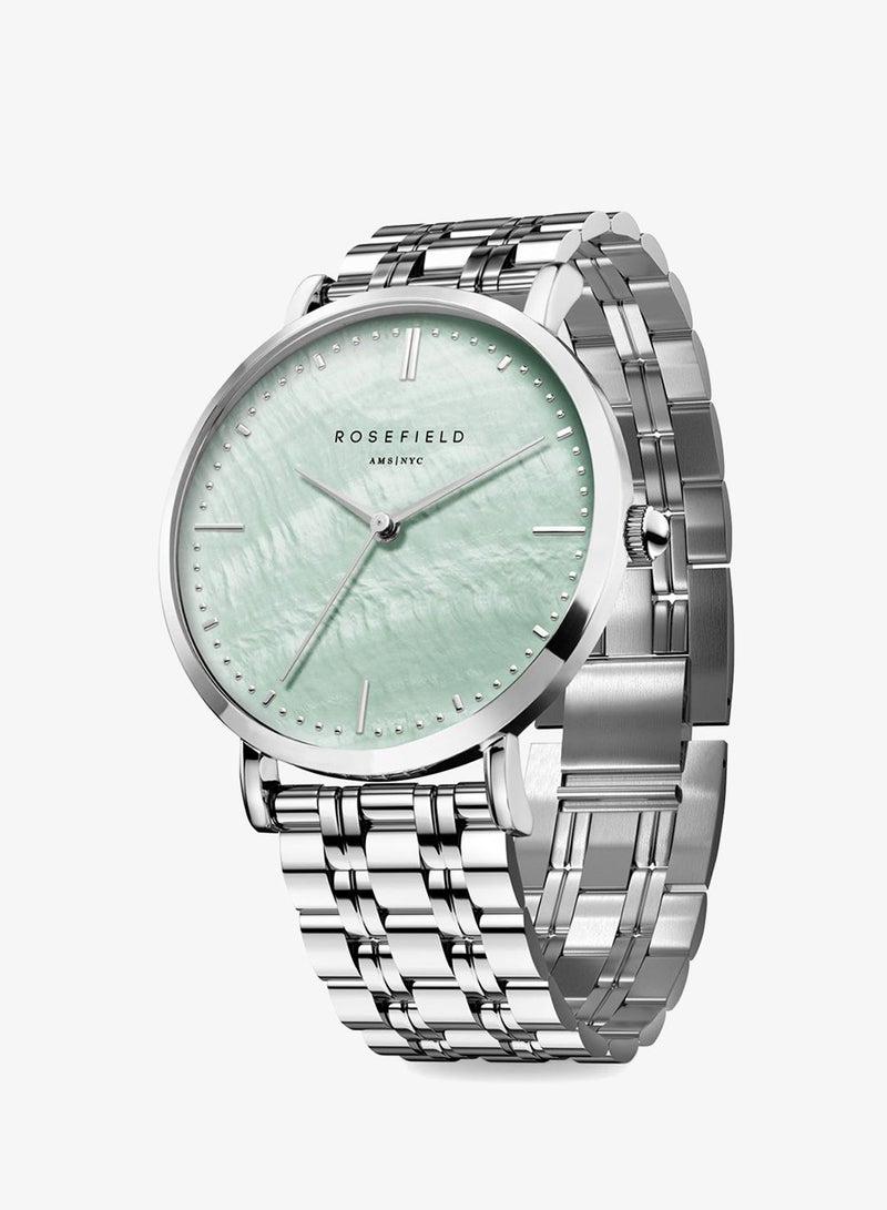 Rosefield Upper East Side Green Pearl Silver Women Watch - UGSSS-U38 - Image 2