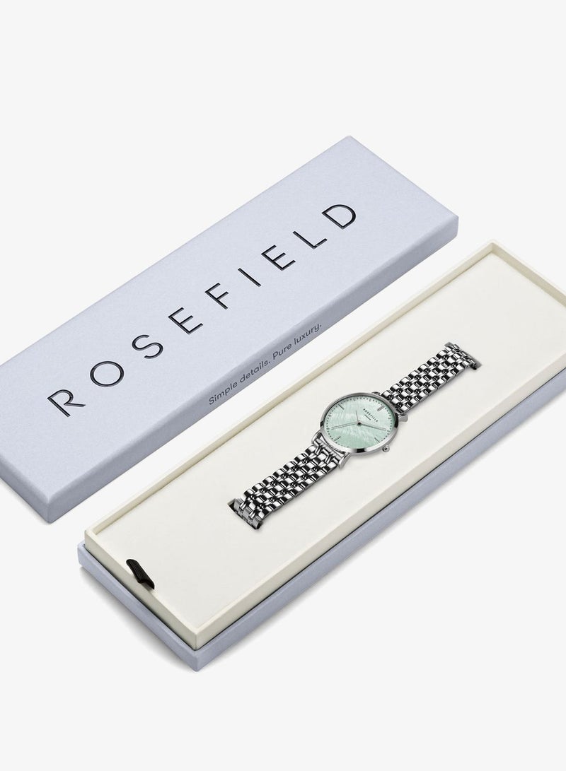 Rosefield Upper East Side Green Pearl Silver Women Watch - UGSSS-U38 - Image 3