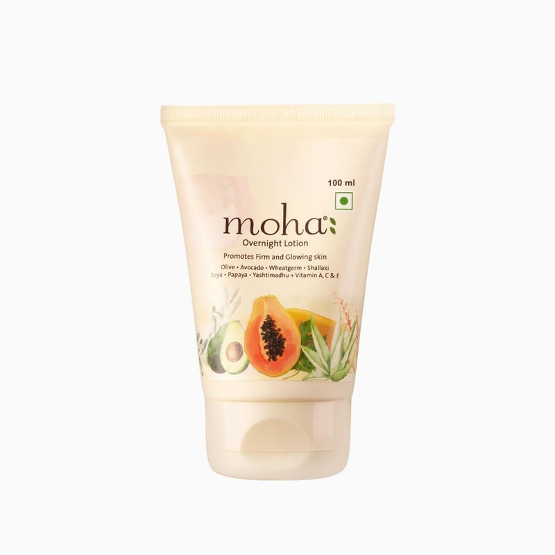 MOHA moha Overnight Lotion with Aloe Vera Papaya Avocado night body lotion for Glowing Skin Unisex Suitable For all Skin Type  100ml Pack of 1  - Image 1