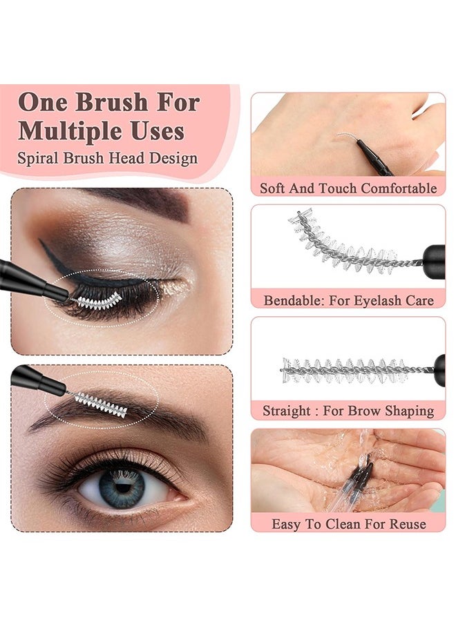 Generic - 20Pcs Micro Eyebrow Brush with Cap, Brow Lamination Brush Spoolies for Eyebrow Eyelash Brow Brush Lash Filler, Eyebrow Lash Lift And Tint Tools for Brows and Lashes Comb Extensions - Image 1