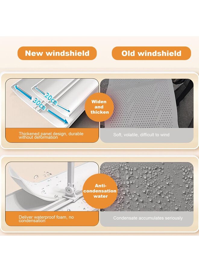 عاكس رياح مكيف الهواء المركزي، حاجز مانع للهواء المباشر للزجاج الأمامي - للمنزل، غرفة النوم، غرفة المعيشة، المكتب، الفصول الأربعة، عالمي (60 سم) - Image 3