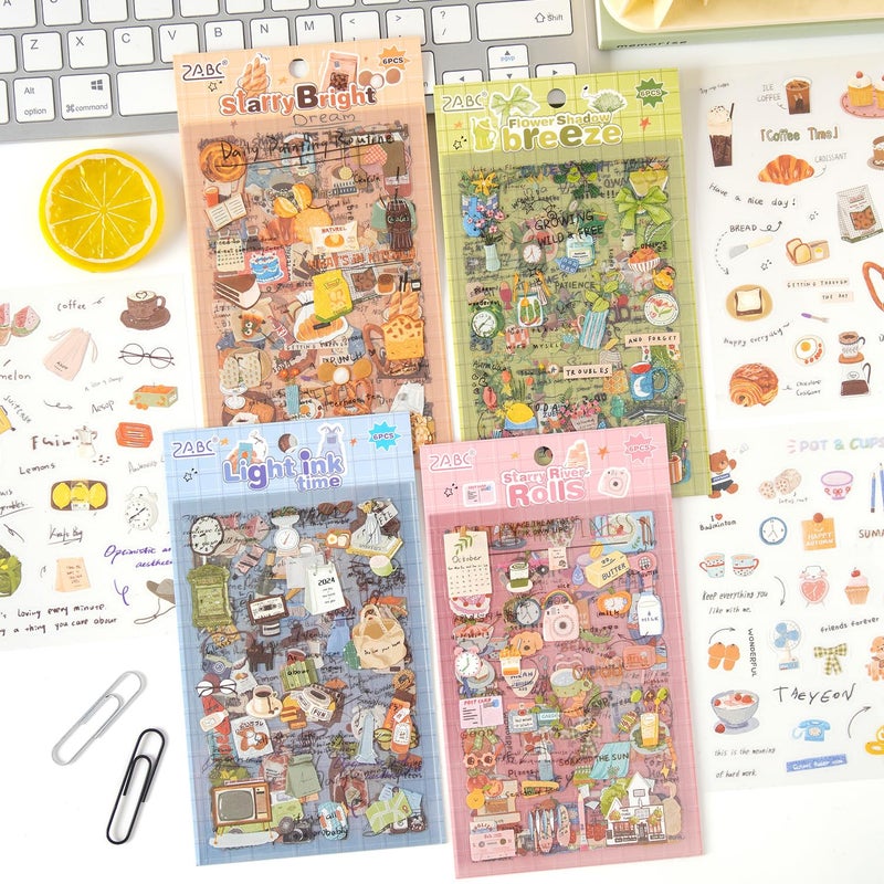 OBUJOPAL 680 Pcs Daily Planner Stickers for Scrapbooking Diary Bullet Journal Notebook Card Making Water Bottle, 24 Sheets Hand-Drawn Monthly Weekly Daily Journal Stickers for Adults and Teens - Image 1