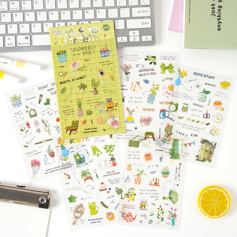 OBUJOPAL 680 Pcs Daily Planner Stickers for Scrapbooking Diary Bullet Journal Notebook Card Making Water Bottle, 24 Sheets Hand-Drawn Monthly Weekly Daily Journal Stickers for Adults and Teens - Image 2