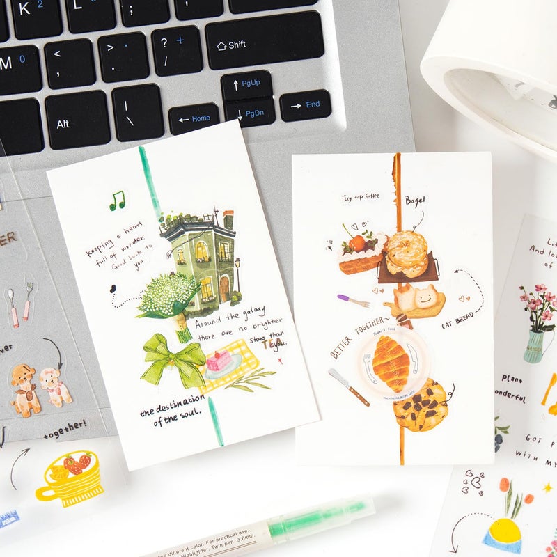 OBUJOPAL 680 Pcs Daily Planner Stickers for Scrapbooking Diary Bullet Journal Notebook Card Making Water Bottle, 24 Sheets Hand-Drawn Monthly Weekly Daily Journal Stickers for Adults and Teens - Image 3