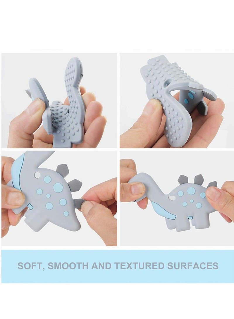 Zikra ألعاب ديناصور لتسنين الأطفال، للأطفال حديثي الولادة، هدية استحمام محايدة - Image 5